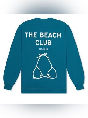 The Beach Club Bikini Top Crewneck Blue Medium